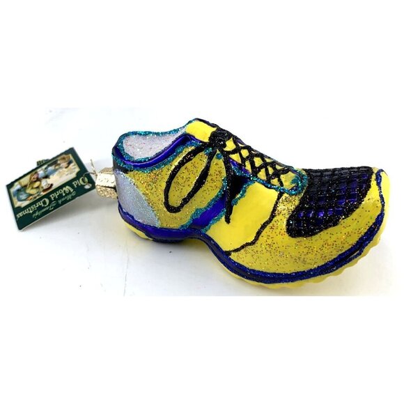 Running Shoe Old World Christmas 4" Blown Glass Ornament OWC 2013 - Picture 2 of 9